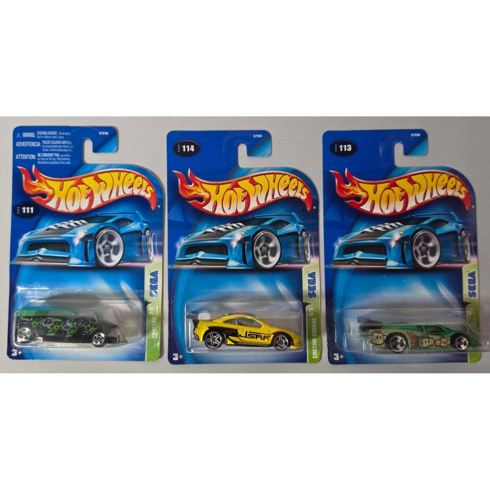 Hot Wheels 2003 SEGA Series Lot of 3 Custom Couger GT Racer Phaeton Super Monkey